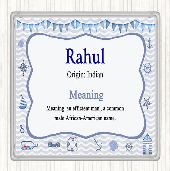 Rahul Name Meaning Drinks Mat Coaster Nautical