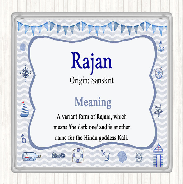 Rajan Name Meaning Drinks Mat Coaster Nautical