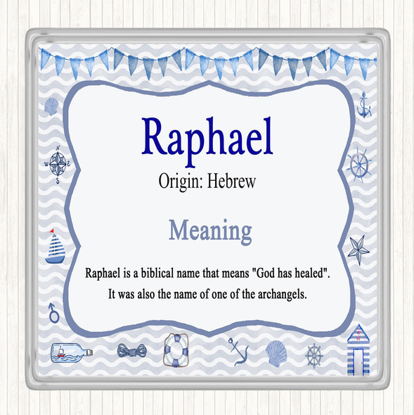 Raphael Name Meaning Drinks Mat Coaster Nautical