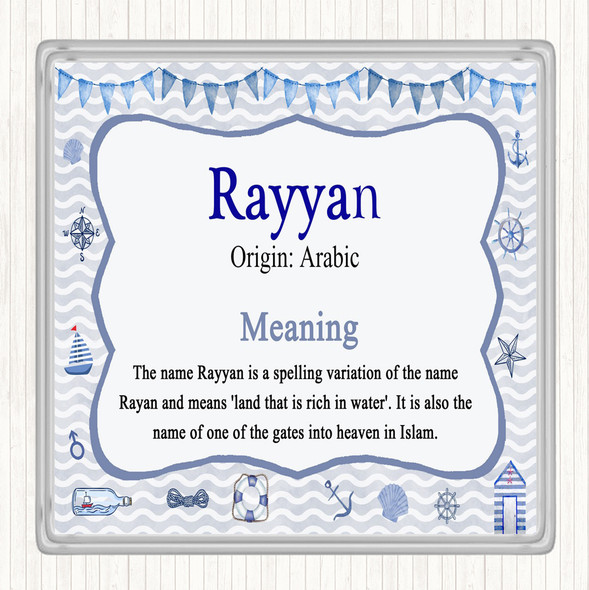 Rayyan Name Meaning Drinks Mat Coaster Nautical