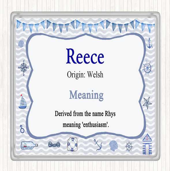 Reece Name Meaning Drinks Mat Coaster Nautical