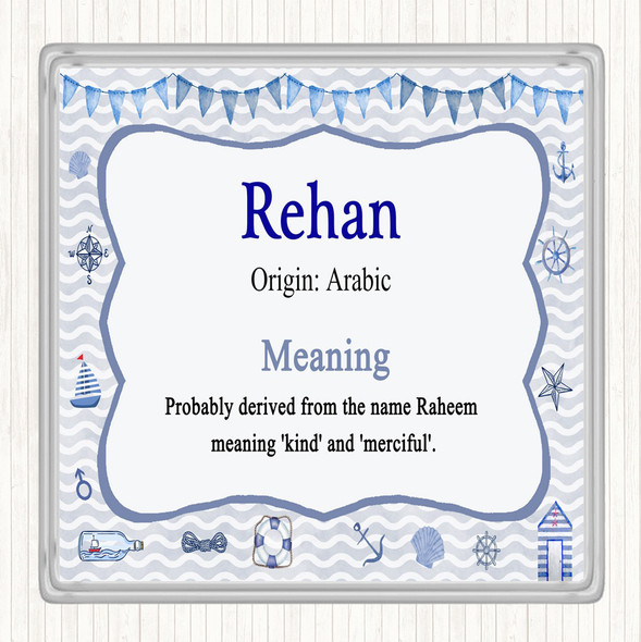 Rehan Name Meaning Drinks Mat Coaster Nautical