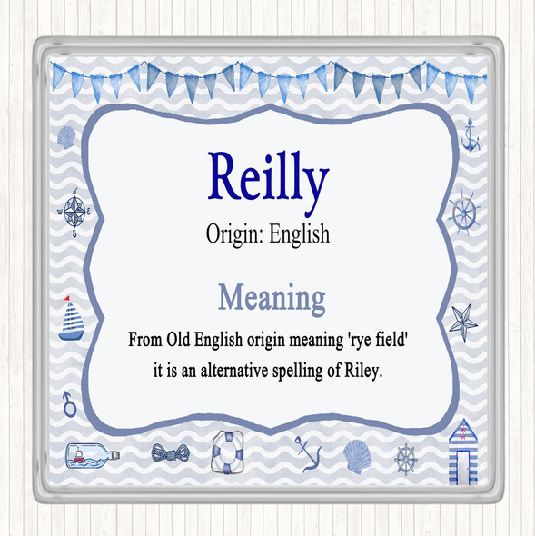 Reilly Name Meaning Drinks Mat Coaster Nautical