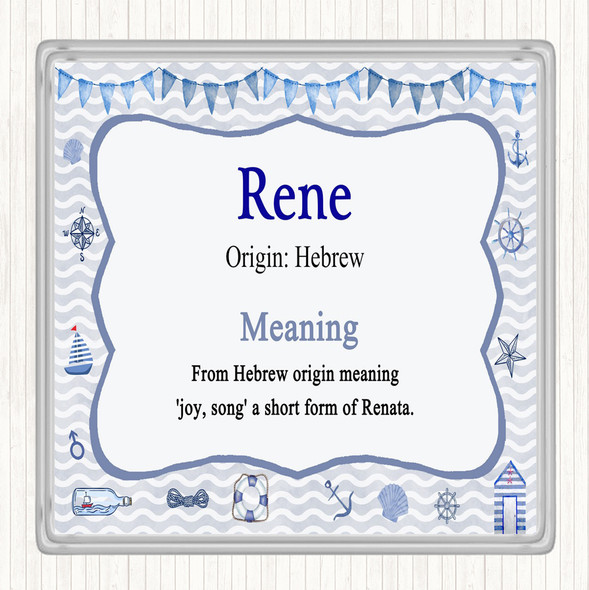 Rene Name Meaning Drinks Mat Coaster Nautical