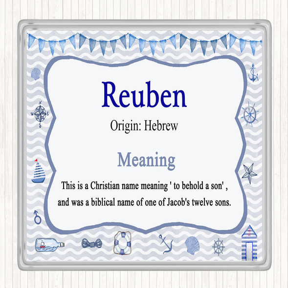 Reuben Name Meaning Drinks Mat Coaster Nautical