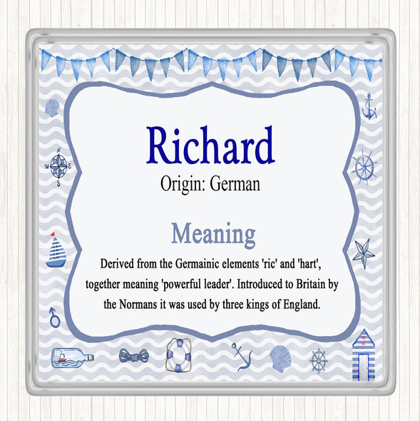 Richard Name Meaning Drinks Mat Coaster Nautical