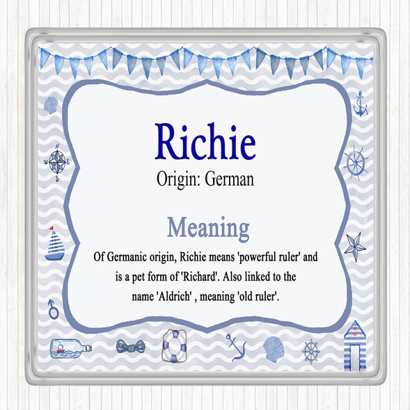 Richie Name Meaning Drinks Mat Coaster Nautical