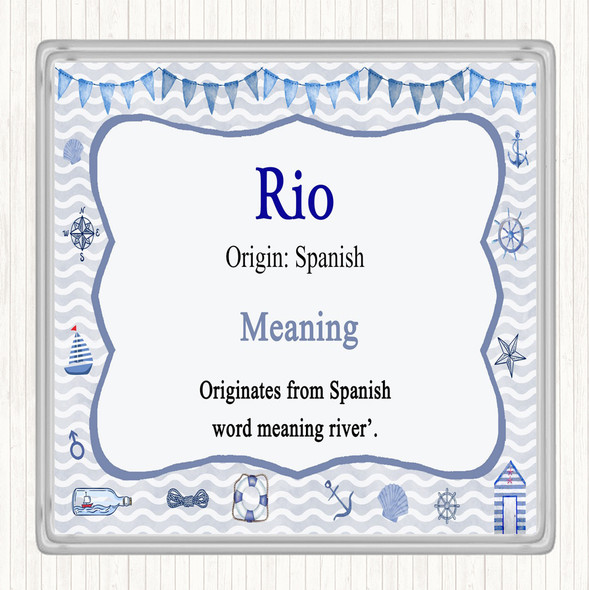 Rio Name Meaning Drinks Mat Coaster Nautical