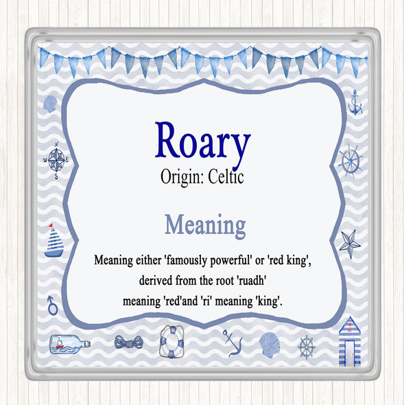 Roary Name Meaning Drinks Mat Coaster Nautical