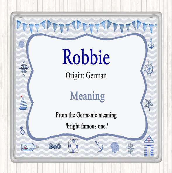 Robbie Name Meaning Drinks Mat Coaster Nautical