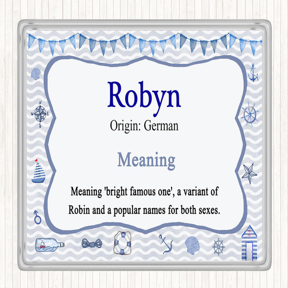 Robyn Name Meaning Drinks Mat Coaster Nautical