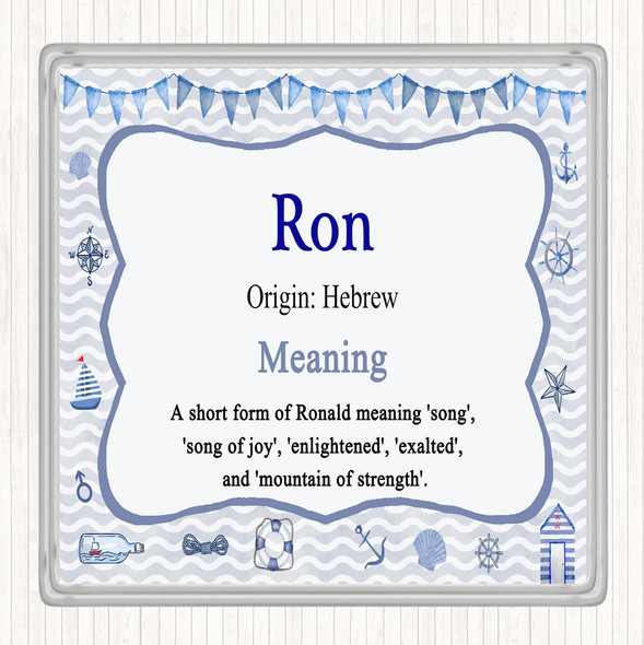 Ron Name Meaning Drinks Mat Coaster Nautical