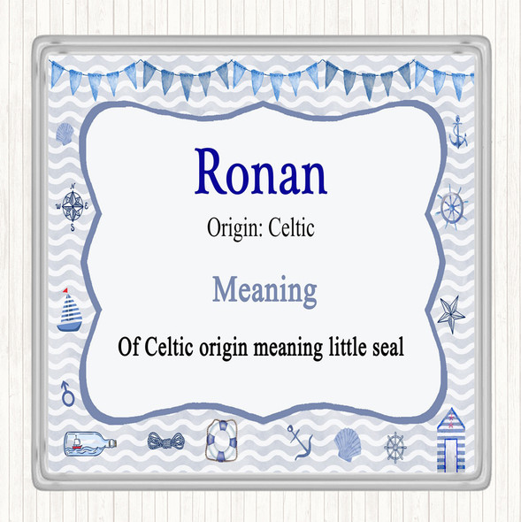 Ronan Name Meaning Drinks Mat Coaster Nautical