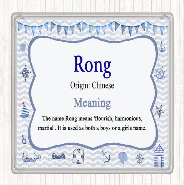 Rong Name Meaning Drinks Mat Coaster Nautical