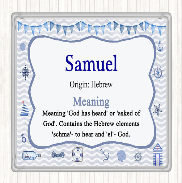 Samuel Name Meaning Drinks Mat Coaster Nautical