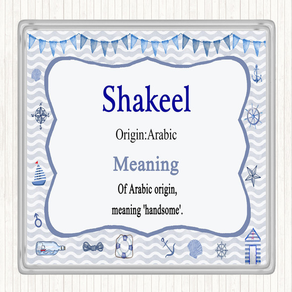 Shakeel Name Meaning Drinks Mat Coaster Nautical