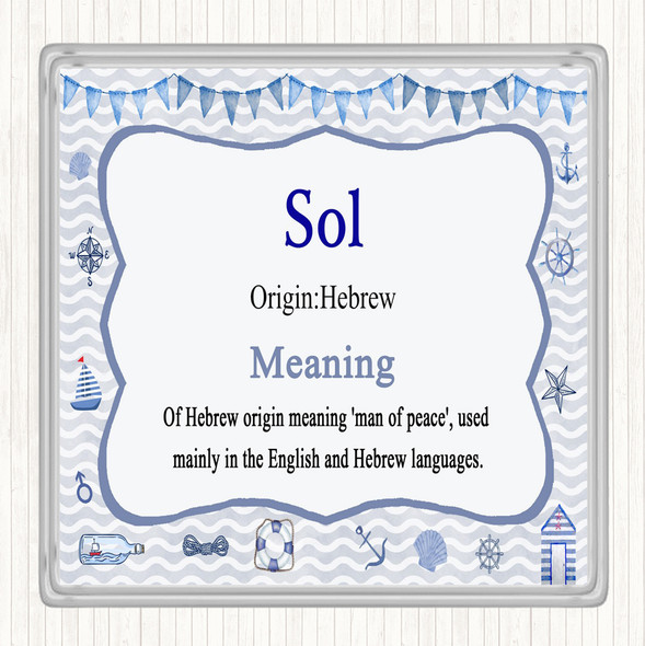 Sol Name Meaning Drinks Mat Coaster Nautical