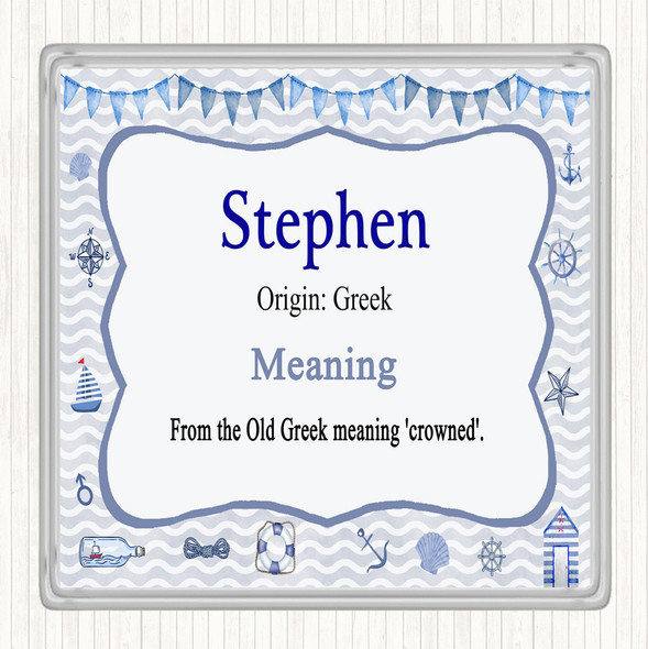 Stephen Name Meaning Drinks Mat Coaster Nautical