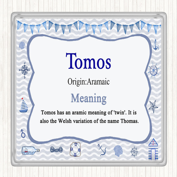 Tomos Name Meaning Drinks Mat Coaster Nautical