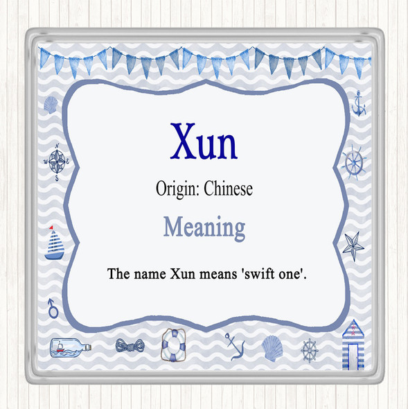 Xun Name Meaning Drinks Mat Coaster Nautical