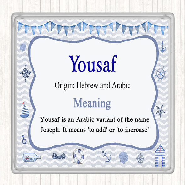 Yousaf Name Meaning Drinks Mat Coaster Nautical