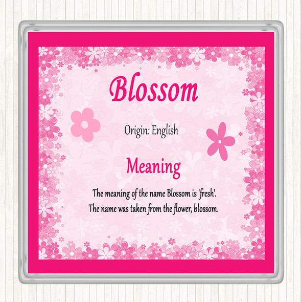 Blossom Name Meaning Drinks Mat Coaster Pink