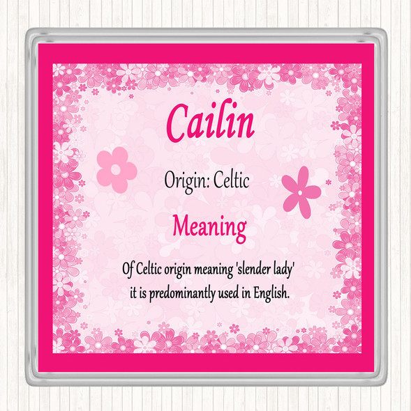 Cailin Name Meaning Drinks Mat Coaster Pink