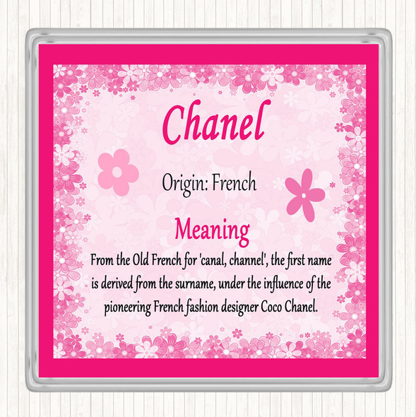 Chanel Name Meaning Drinks Mat Coaster Pink