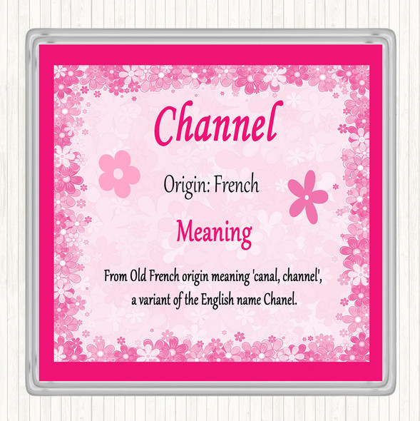 Channel Name Meaning Drinks Mat Coaster Pink