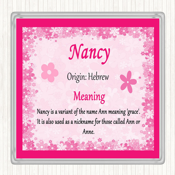 nancy Name Meaning Drinks Mat Coaster Pink