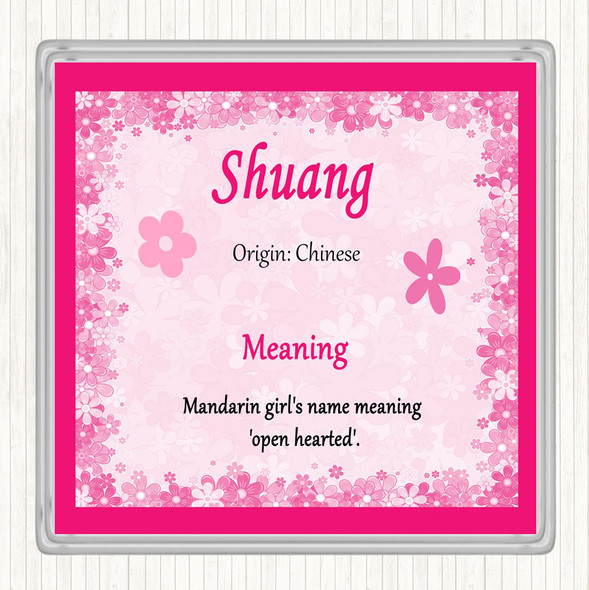 Shuang Name Meaning Drinks Mat Coaster Pink