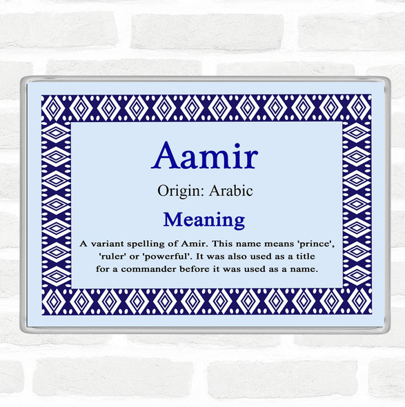 Aamir Name Meaning Jumbo Fridge Magnet Blue