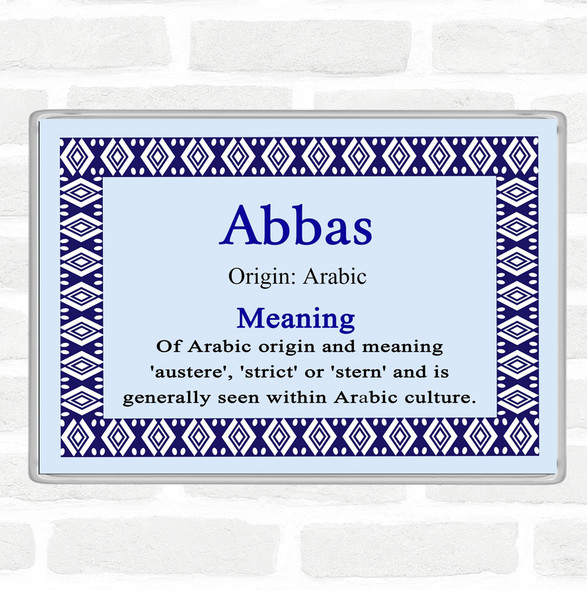 Abbas Name Meaning Jumbo Fridge Magnet Blue