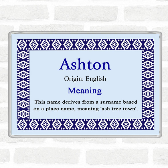 Ashton Name Meaning Jumbo Fridge Magnet Blue