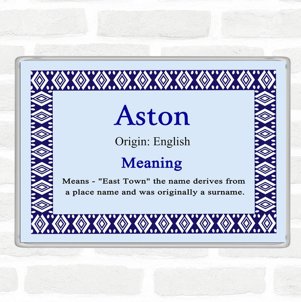 Aston Name Meaning Jumbo Fridge Magnet Blue