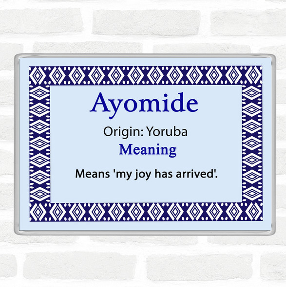 Ayomide Name Meaning Jumbo Fridge Magnet Blue