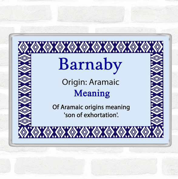 Barnaby Name Meaning Jumbo Fridge Magnet Blue