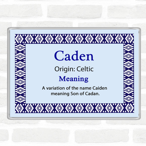Caden Name Meaning Jumbo Fridge Magnet Blue