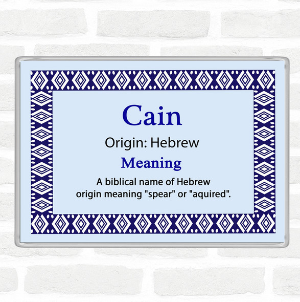 Cain Name Meaning Jumbo Fridge Magnet Blue