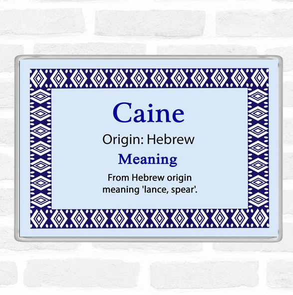 Caine Name Meaning Jumbo Fridge Magnet Blue