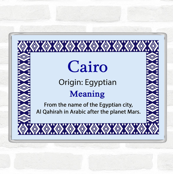 Cairo Name Meaning Jumbo Fridge Magnet Blue