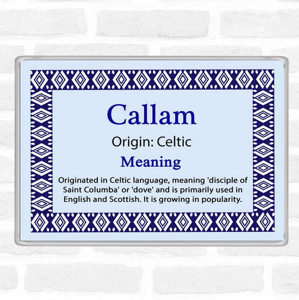 Callam Name Meaning Jumbo Fridge Magnet Blue