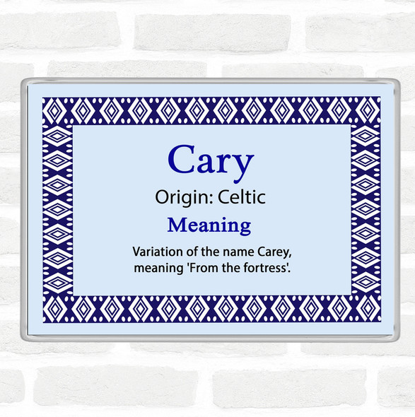 Cary Name Meaning Jumbo Fridge Magnet Blue