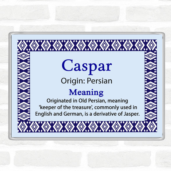 Caspar Name Meaning Jumbo Fridge Magnet Blue