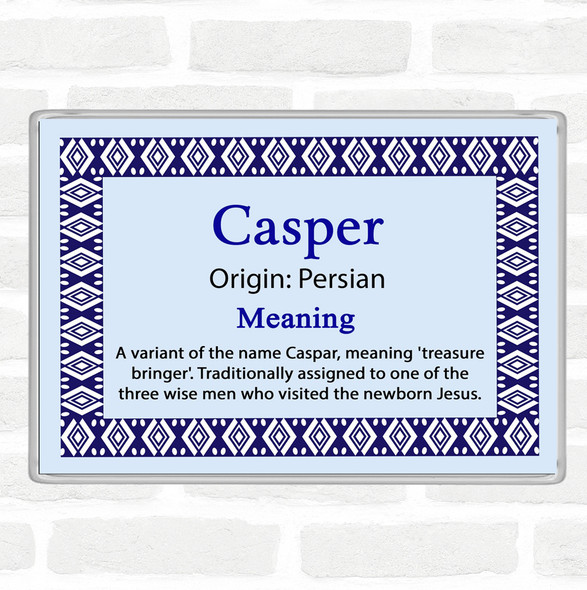 Casper Name Meaning Jumbo Fridge Magnet Blue
