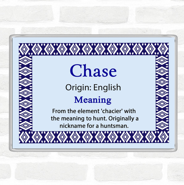 Chase Name Meaning Jumbo Fridge Magnet Blue