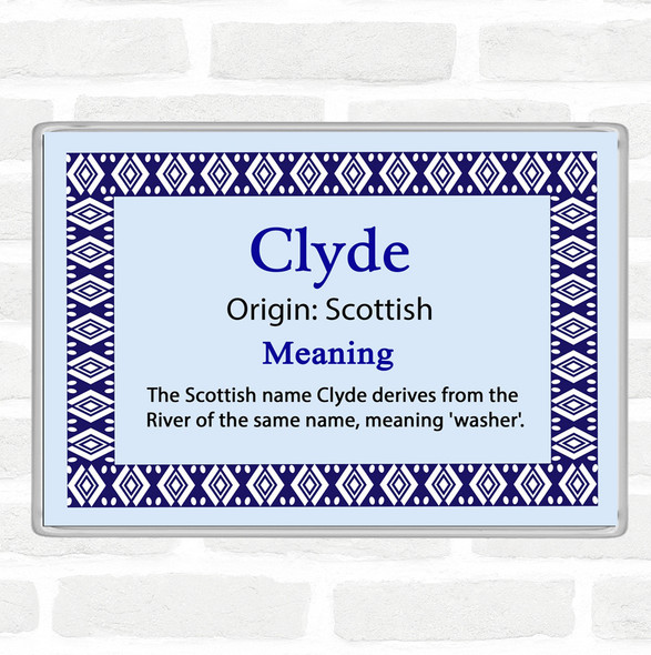 Clyde Name Meaning Jumbo Fridge Magnet Blue