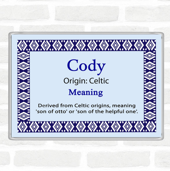 Cody Name Meaning Jumbo Fridge Magnet Blue