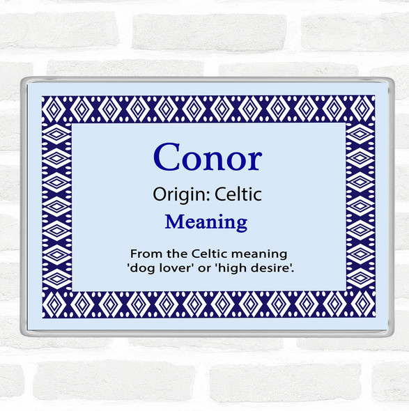 Conor Name Meaning Jumbo Fridge Magnet Blue
