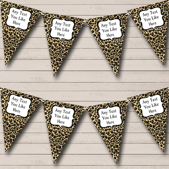 Leopard Print Personalised Hen Do Night Party Bunting